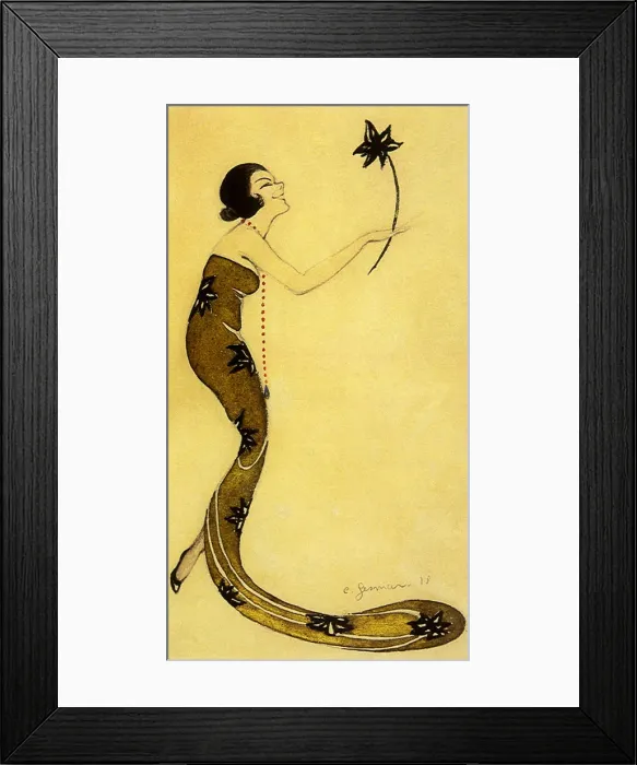 Framed Print : Woman holding Flower Date: 1925 Framed Print : Woman holding Flower Date: 1925