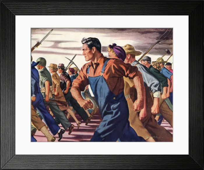 Framed Print : American Workers and Farmers on the March Framed Print : American Workers and Farmers on the March