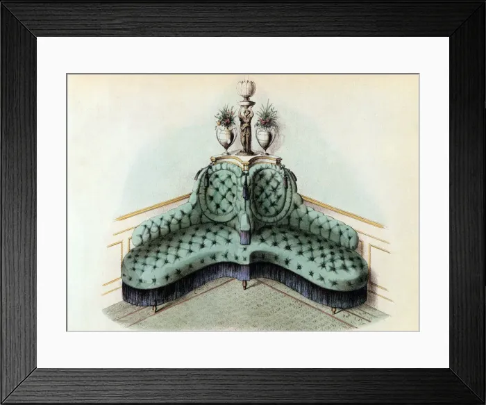 Framed Print : Corner Sofa, Berlin Date: 1871 Framed Print : Corner Sofa, Berlin Date: 1871