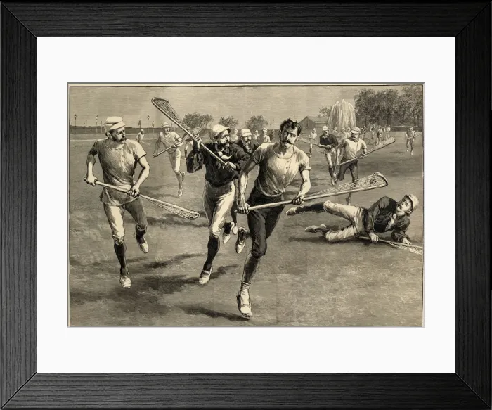 Framed Print : Men playing a Lacrosse Match Framed Print : Men playing a Lacrosse Match