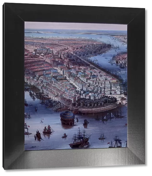 View of New York City 1849 and Waterways Date: 1849