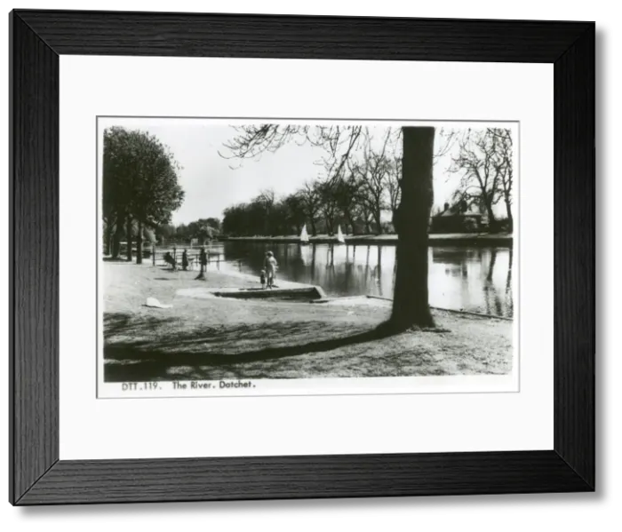 Framed Print : The River Thames at Datchet, Berkshire. Date: circa 1930s Framed Print : The River Thames at Datchet, Berkshire. Date: circa 1930s