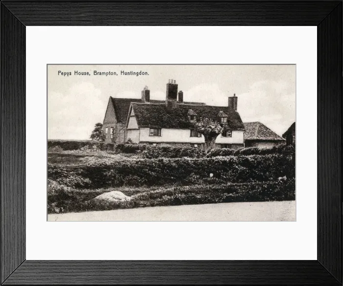 Framed Print : Pepys House, Brampton, Huntingdon, Cambridgeshire. Date: circa 1910s Framed Print : Pepys House, Brampton, Huntingdon, Cambridgeshire. Date: circa 1910s