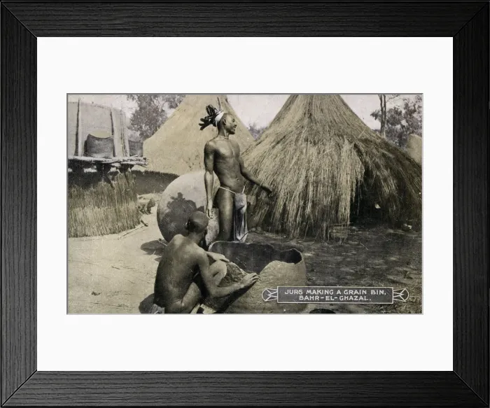 Framed Print : Men of the Luwo tribe making a Grain Bin in the Bahr-el-Ghazal ( Sea of Gazelles Framed Print : Men of the Luwo tribe making a Grain Bin in the Bahr-el-Ghazal ( Sea of Gazelles
