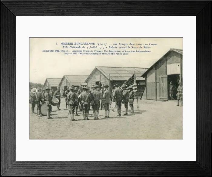 Framed Print : WW1 - American troops in France celebrate Independence Day - 4th July, 1917 Framed Print : WW1 - American troops in France celebrate Independence Day - 4th July, 1917
