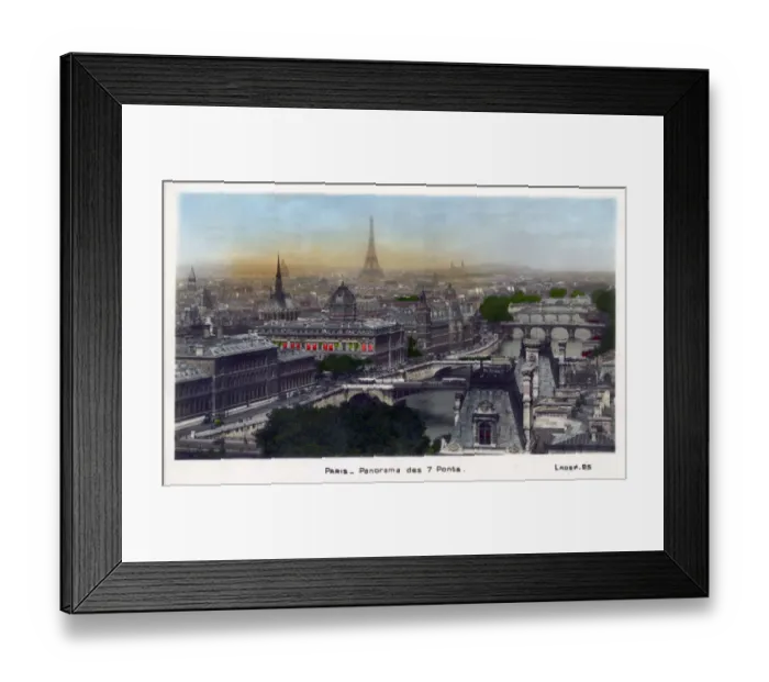 Framed Print : Panoramic View of the seven bridges over the River Seine in Paris. Date: 1934 Framed Print : Panoramic View of the seven bridges over the River Seine in Paris. Date: 1934