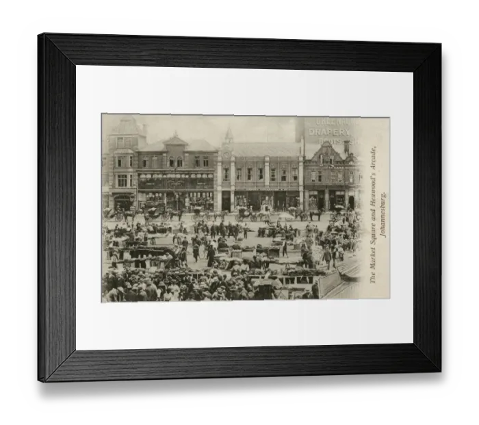 Framed Print : The Market Square and Henwoods Arcade - Johannesburg, South Africa. Date: 1905 Framed Print : The Market Square and Henwoods Arcade - Johannesburg, South Africa. Date: 1905