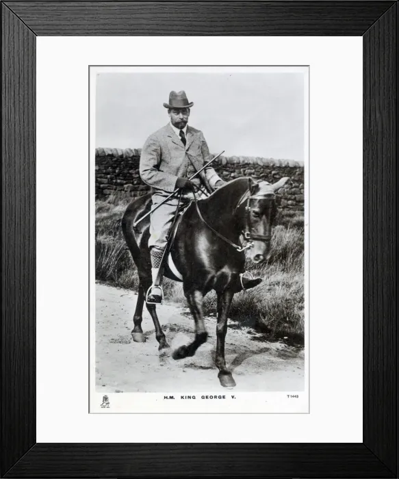 Framed Print : King George V (1865-1936) riding a horse. Date: circa 1910s Framed Print : King George V (1865-1936) riding a horse. Date: circa 1910s