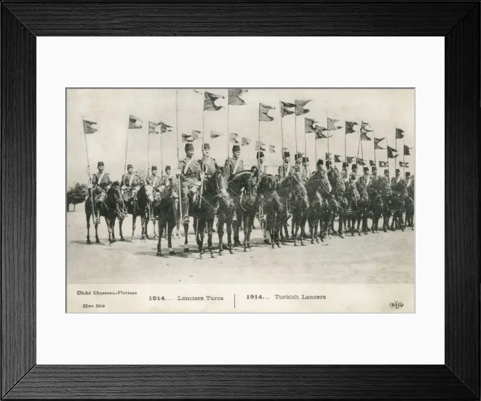 Framed Print : WW1 - Turkish Lancers on horseback Date: 1914 Framed Print : WW1 - Turkish Lancers on horseback Date: 1914