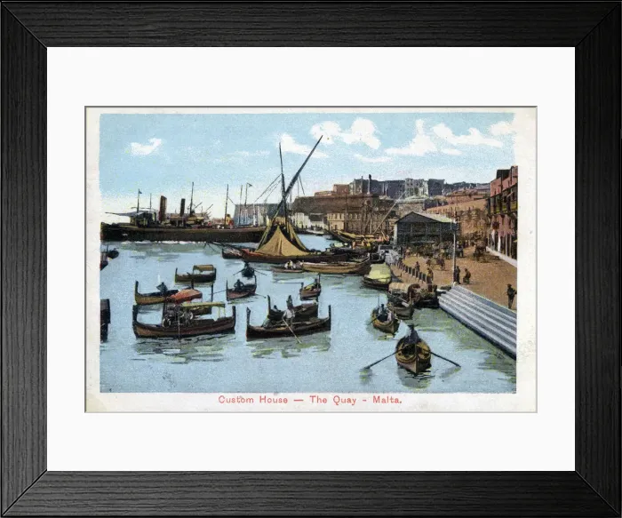 Framed Print : Custom House - The Quay - Malta. Date: circa 1900s Framed Print : Custom House - The Quay - Malta. Date: circa 1900s