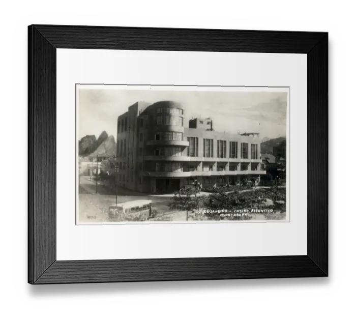 Framed Print : Casino Atlantico on Copacobana Beach - Rio de Janeiro, Brazil Date: circa 1930s Framed Print : Casino Atlantico on Copacobana Beach - Rio de Janeiro, Brazil Date: circa 1930s