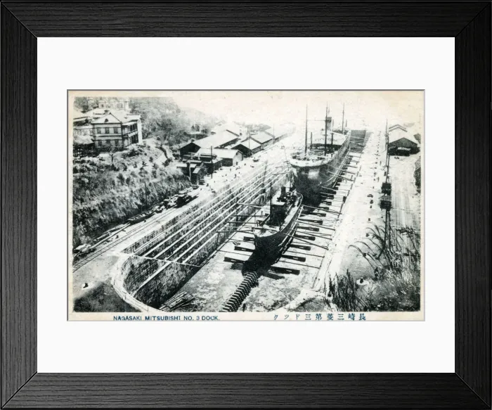 Framed Print : Nagasaki, japan - Mitsubishi No. 3 Dry Dock Date: circa 1910s Framed Print : Nagasaki, japan - Mitsubishi No. 3 Dry Dock Date: circa 1910s