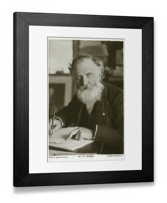 Framed Print : W T Stead (1849-1912) - English Newspaper Editor and pioneer of investigative journalism Framed Print : W T Stead (1849-1912) - English Newspaper Editor and pioneer of investigative journalism
