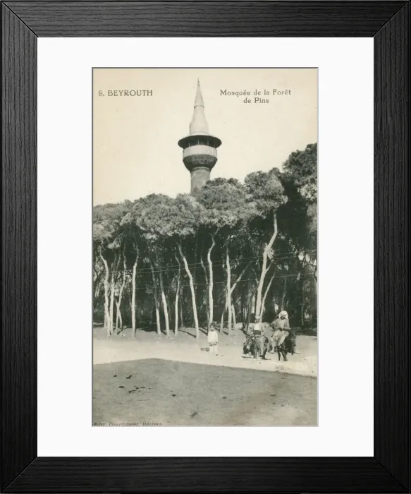Framed Print : Beirut, Lebanon - Mosque Minaret in the Pine Forest Date: circa 1907 Framed Print : Beirut, Lebanon - Mosque Minaret in the Pine Forest Date: circa 1907