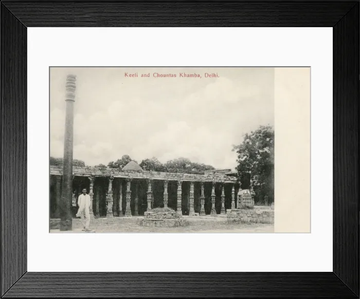 Framed Print : The fascinating ancient iron pillar of Delhi, constructed by a King Chandra Framed Print : The fascinating ancient iron pillar of Delhi, constructed by a King Chandra