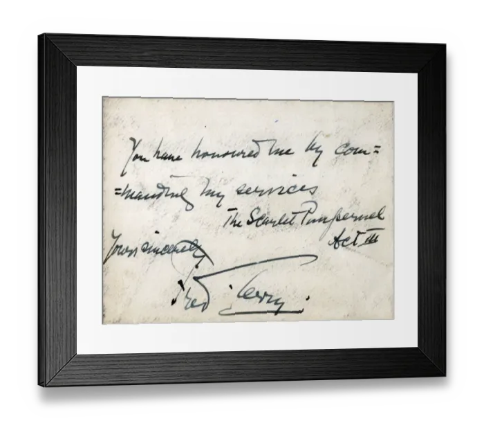 Framed Print : Envelope signed by the famous Actor-Manager Fred Terry Framed Print : Envelope signed by the famous Actor-Manager Fred Terry