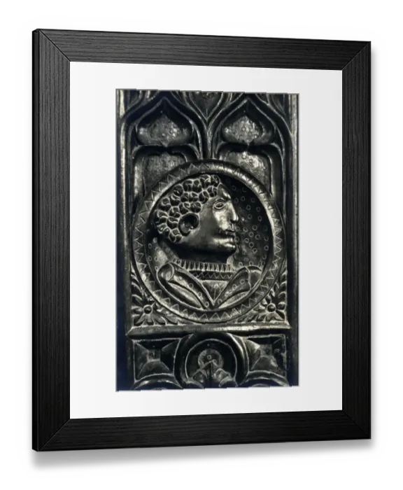 Framed Print : English medieval wood carving - church pew decoration Framed Print : English medieval wood carving - church pew decoration