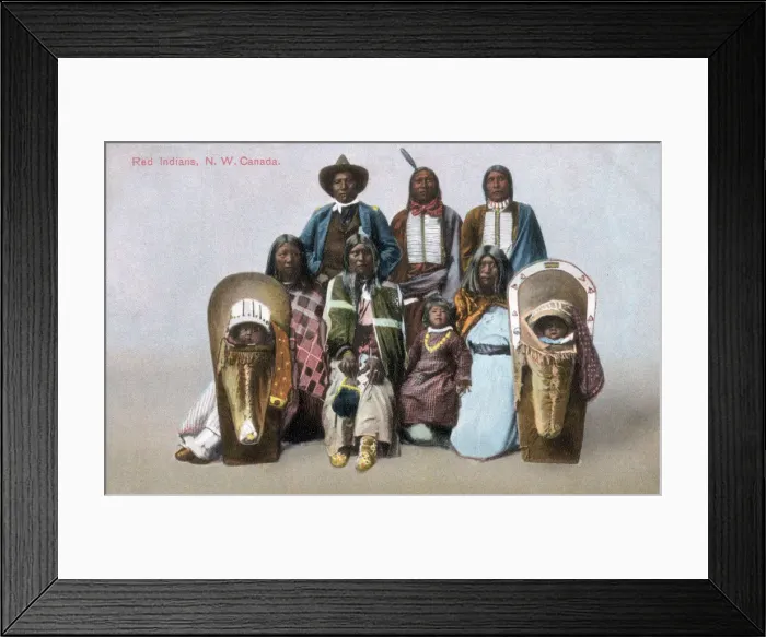 Framed Print : Indigenous tribal family of North West Canada Framed Print : Indigenous tribal family of North West Canada
