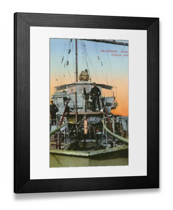Framed Print : WW1 - Thessaloniki, Greece - Allied counter torpedo boat Framed Print : WW1 - Thessaloniki, Greece - Allied counter torpedo boat
