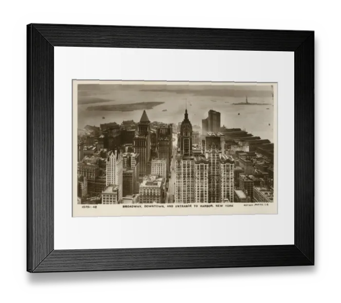 Framed Print : Broadway, Downtown and the Entrance to the Harbour, New York Framed Print : Broadway, Downtown and the Entrance to the Harbour, New York
