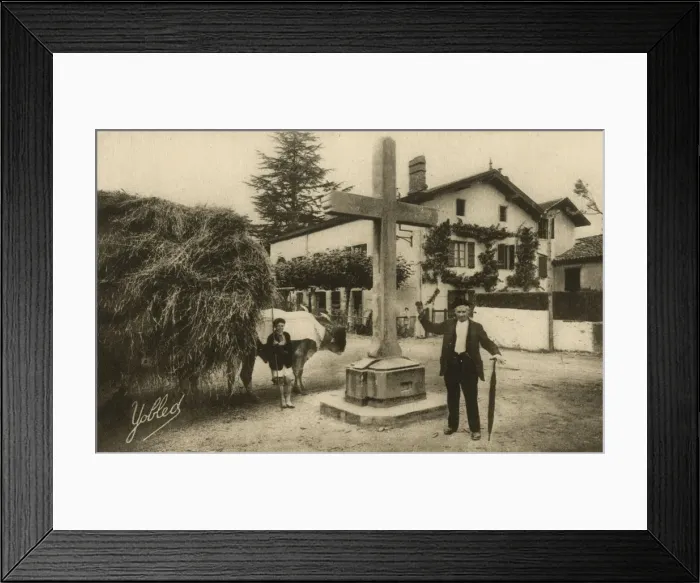 Framed Print : Departure for Mass in the French Basque Country Framed Print : Departure for Mass in the French Basque Country