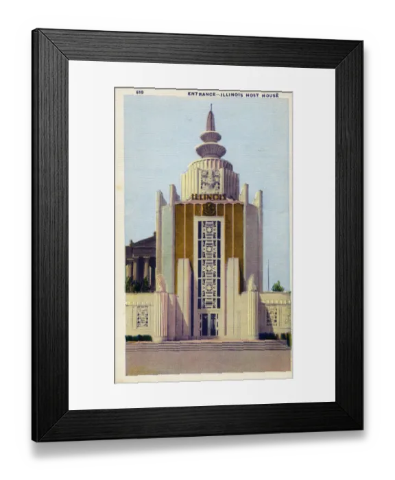 Framed Print : Chicago Worlds Fair 1933 - Entrance, Illinois Host House Framed Print : Chicago Worlds Fair 1933 - Entrance, Illinois Host House