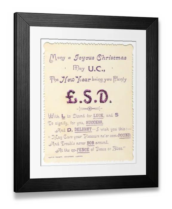 Framed Print : LSD (pounds, shillings and pence in pre-decimal days) Framed Print : LSD (pounds, shillings and pence in pre-decimal days)