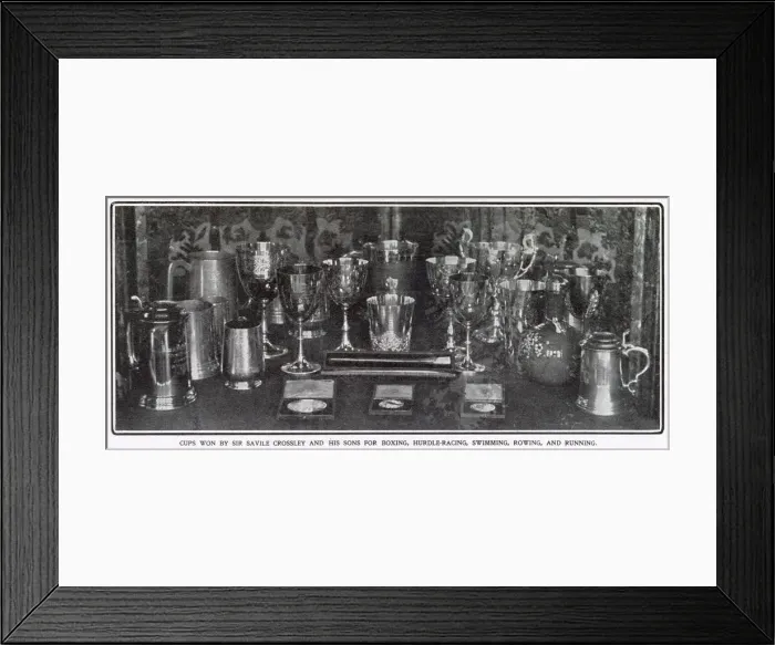 Framed Print : Somerleyton Hall, near Lowestoft - Cups won by Sir Savile Crossley Framed Print : Somerleyton Hall, near Lowestoft - Cups won by Sir Savile Crossley