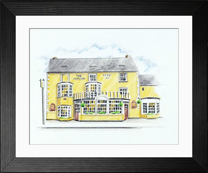 Framed Print : Sketch of Albion PH, East Molesey, Surrey Framed Print : Sketch of Albion PH, East Molesey, Surrey
