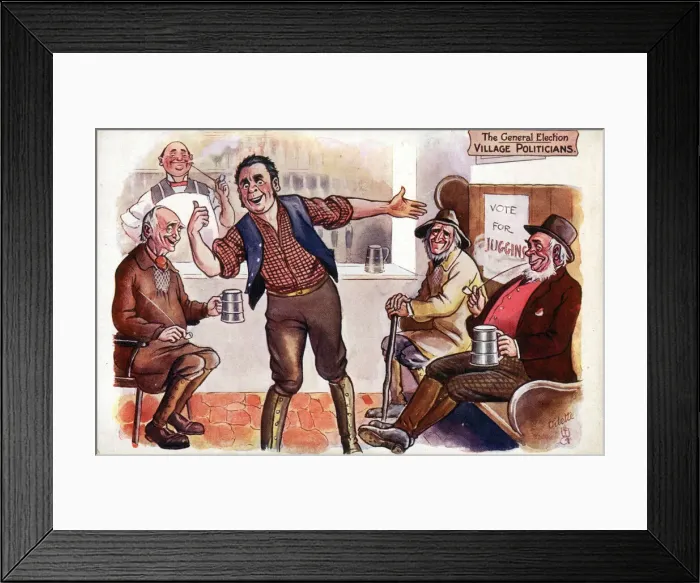 Framed Print : The General Election - Village Politicians Framed Print : The General Election - Village Politicians