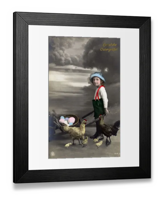 Framed Print : Happy Easter - German greetings card Framed Print : Happy Easter - German greetings card