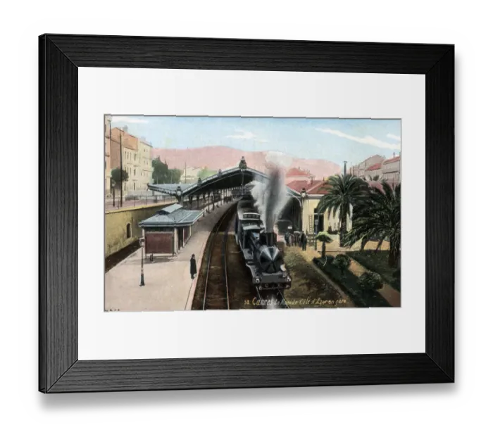 Framed Print : Cote d Azur Express at Cannes Station, South of France Framed Print : Cote d Azur Express at Cannes Station, South of France