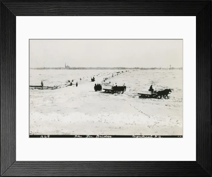 Framed Print : Crossing the Ice Bridge - Montreal, Canada Framed Print : Crossing the Ice Bridge - Montreal, Canada