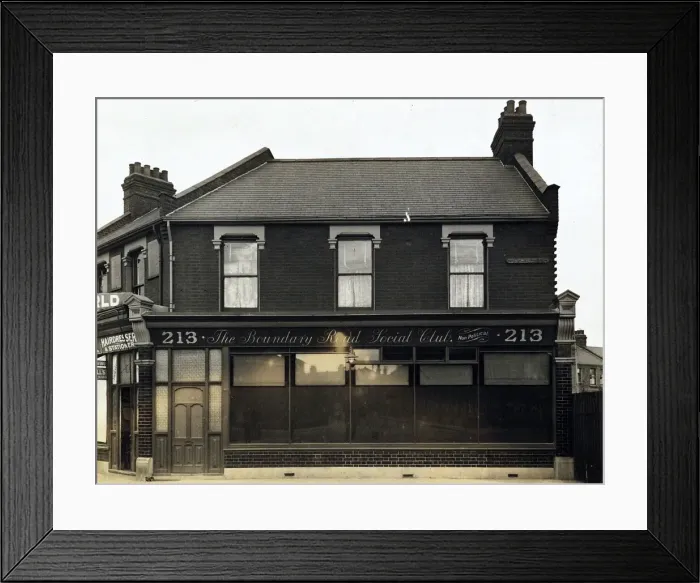 Framed Print : Photograph of Boundary Road Social Club PH, East Ham, London Framed Print : Photograph of Boundary Road Social Club PH, East Ham, London