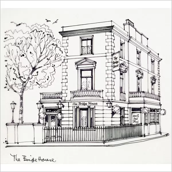 Sketch of Bridge House Hotel, Paddington, London