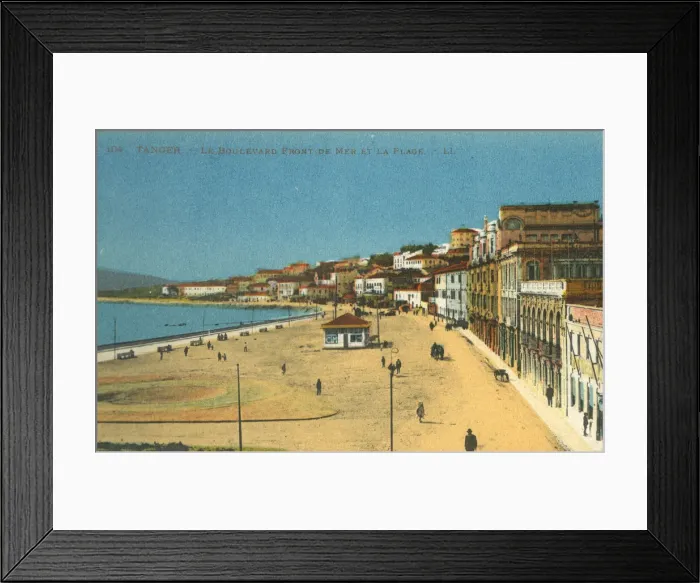 Framed Print : Tangier, Morocco - Boulevard Front de Mer and the beach