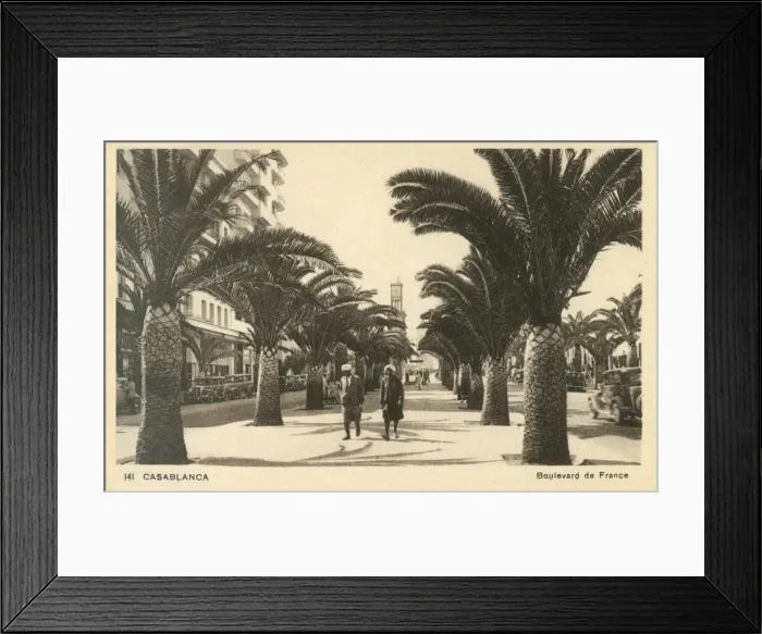 Framed Print : Casablanca, Morocco - Boulevard de France Framed Print : Casablanca, Morocco - Boulevard de France