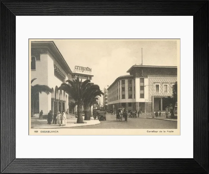 Framed Print : Casablanca, Morocco - Carrefour de la Poste Framed Print : Casablanca, Morocco - Carrefour de la Poste