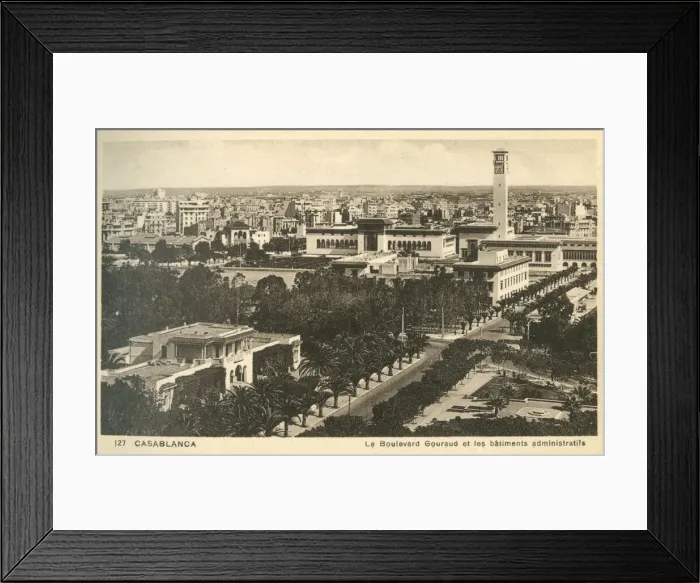 Framed Print : Casablanca, Morocco - Boulevard Gourand Framed Print : Casablanca, Morocco - Boulevard Gourand