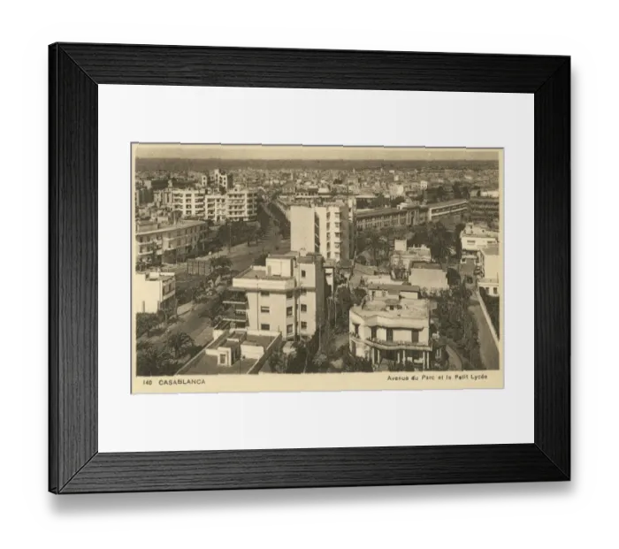 Framed Print : Casablanca, Morocco - Avenue du Parc and the Petit Lycee Framed Print : Casablanca, Morocco - Avenue du Parc and the Petit Lycee