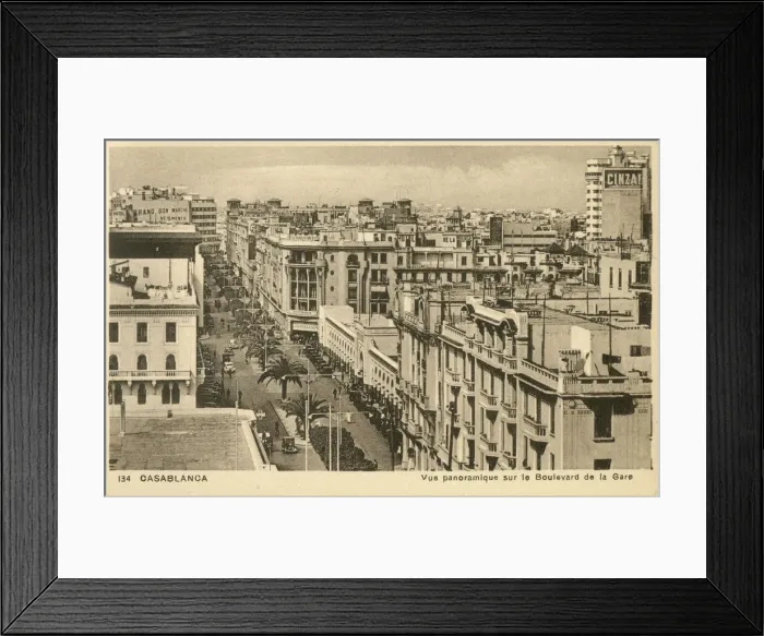 Framed Print : Casablanca, Morocco - Panorama - Boulevard de la Gare Framed Print : Casablanca, Morocco - Panorama - Boulevard de la Gare