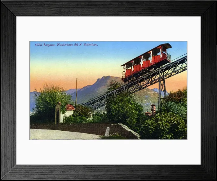 Framed Print : Lugano, Switzerland - Monte San Salvatore funicular Framed Print : Lugano, Switzerland - Monte San Salvatore funicular