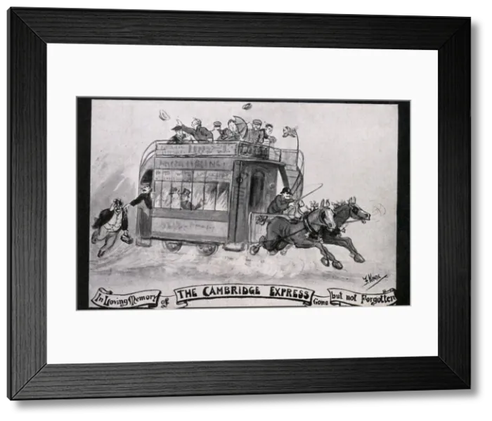 Framed Print : Cambridge Double-decker Horse Tram Framed Print : Cambridge Double-decker Horse Tram
