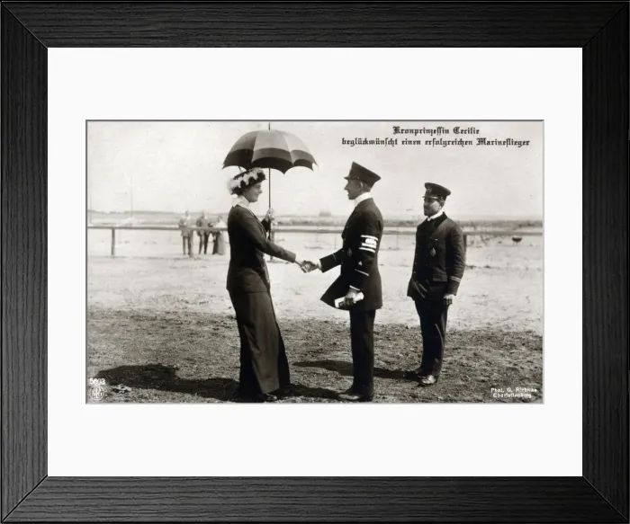 Framed Print : Crown Princess Cecilie greeting German Marine Flyers Framed Print : Crown Princess Cecilie greeting German Marine Flyers