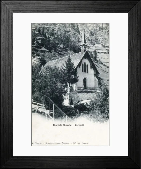 Framed Print : English Church - Zermatt, Valais Canton, Switzerland Framed Print : English Church - Zermatt, Valais Canton, Switzerland