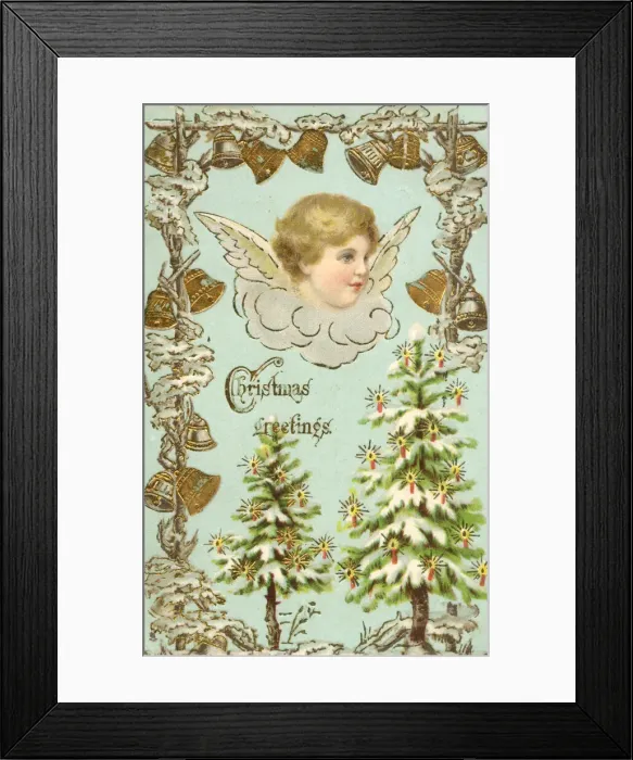 Framed Print : Christmas Greetings Postcard Framed Print : Christmas Greetings Postcard