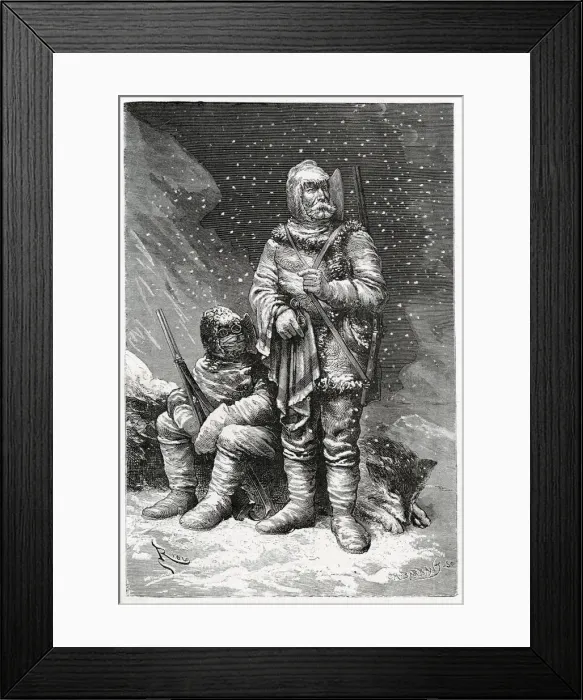 Framed Print : Payer and Weyprecht, Austrian lieutenants, in their Arctic dress Date: 1874 Framed Print : Payer and Weyprecht, Austrian lieutenants, in their Arctic dress Date: 1874