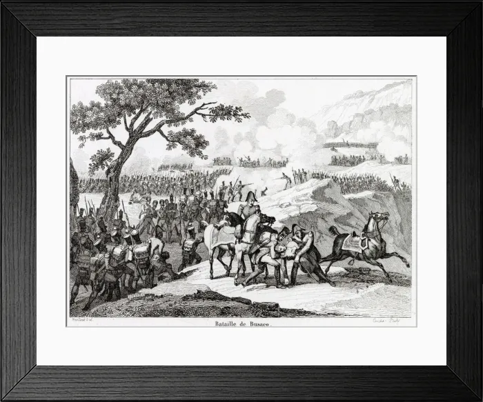 Framed Print : Battle of Busaco, Peninsula War. The Duke of Wellington defeats Massena Date Framed Print : Battle of Busaco, Peninsula War. The Duke of Wellington defeats Massena Date