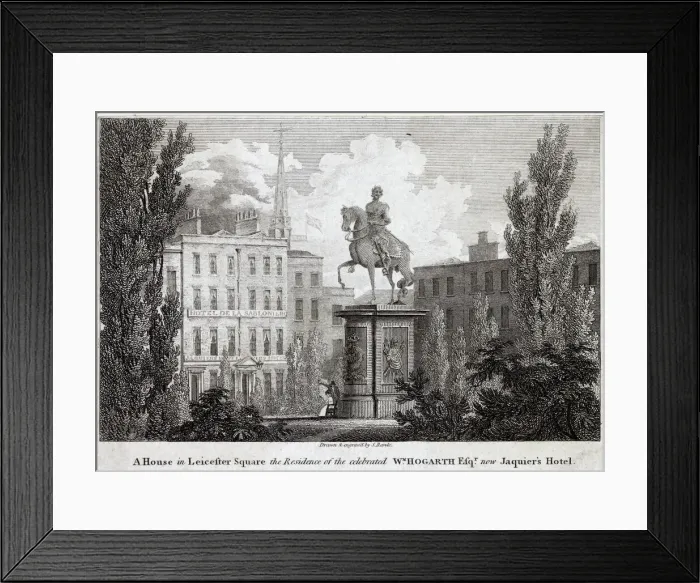 Framed Print : The former home of William Hogarth, later Jacquiers Hotel, Leicester Square, London Framed Print : The former home of William Hogarth, later Jacquiers Hotel, Leicester Square, London