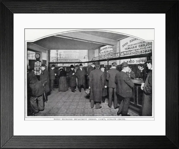Framed Print : Interior of Messrs. Cook s, Ludgate Circus, London. Date: 1900 Framed Print : Interior of Messrs. Cook s, Ludgate Circus, London. Date: 1900